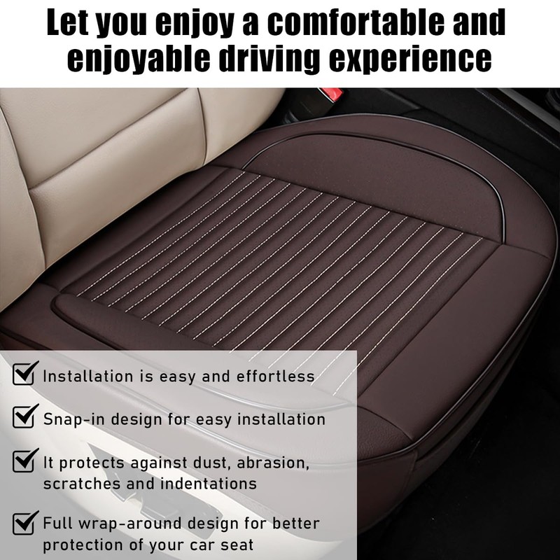 Ziciner Car Seat Bottom Cover Pad, 24.4"×21.7" Leather Vehicle Seat