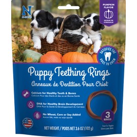 N-Bone Puppy Teething Ring Pumpkin Flavor, 3.6 Oz, 3 Rings