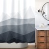 Sunlit Designer Shower Curtain with 12 Plastic Hooks Ombre Gray