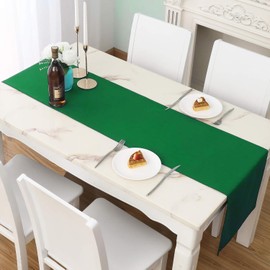 LivinEase Table Runner – Table Runners for Dining Table 42x240cm - Drapes Elegently 250 GSM Green Table Runner – 8 to 10 Seater Table Runners Ideal for Christmas Party Decoration