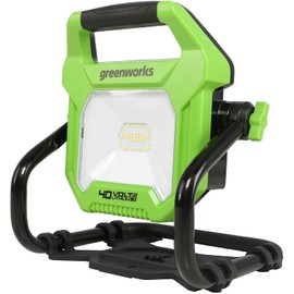 Greenworks 40V (AC/DC) 2000-Lumen LED Work Light, 360° Head Rotation, Tripod Mountable, Portable, Indoor/Outdoor Light, Flood Light, Tool-Only