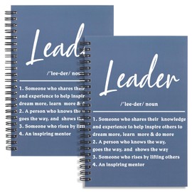 WHLBHG Leader Gift Spiral Journal Leader Definition Gift Leader Appreciation 2Pcs Lined Spiral Notebook Mentor Gift Boss Journal Notebook for Women Men(Spiral-2Pcs Leader)