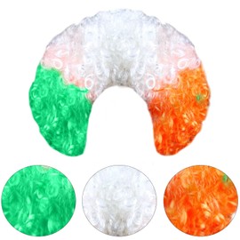 HIXNUG 2Pcs Irish Flag Afro Wig Curly Afro Hair Wig St Patrick’s Day Sporting Events Fancy Dress Parties Accessory for Men Women