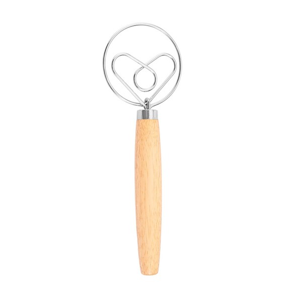 9.5-Inch Dough Whisk,Small Hand Whisk,Metal Whisk,Double Eyed Stainless Steel Heart-Shaped