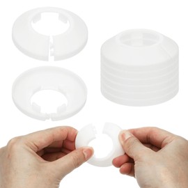 PATIKIL 27.5mm Plumbing Cover Plates, 9 PCS Wall Split Flange Pipe Cover Decoration Escutcheon Plate Collar Flange Water Pipe Cover Decoration PP Plastic for Wall Pipe Tube Hole, White