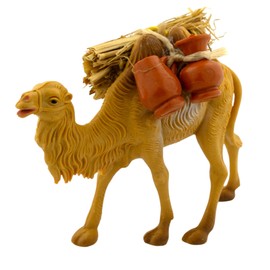 Nativity camel with straw and jugs on his back 4.5" x 5" x 2.5 | Beautiful Handcrafted Christmas Heirloom | Made In Italy | Village Nativity Accessory | Home Decoration for Christmas