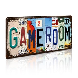 Vintage Game Room Metal Tin Sign - Funny Bedroom Gaming Signs - Teen Boy Bedroom Home Gamer Party Decorations Gifts 12 x 6 Inches