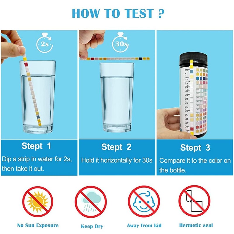 100PCS 16 in 1 Water Test Kits Drinking Water Testing