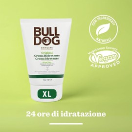 Bulldog Skincare Original, Crema Idratante Uomo, Lozione Viso Idratante A Rapido Assorbimento, Non Unge, Vegan, Fragranza Naturale, Per Uso Quotidiano, Formato XL, 150 ml