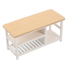 KICHOUSE Miniature Doll House Table Mini Computer Desk Miniature Furniture Set for Room Decoration