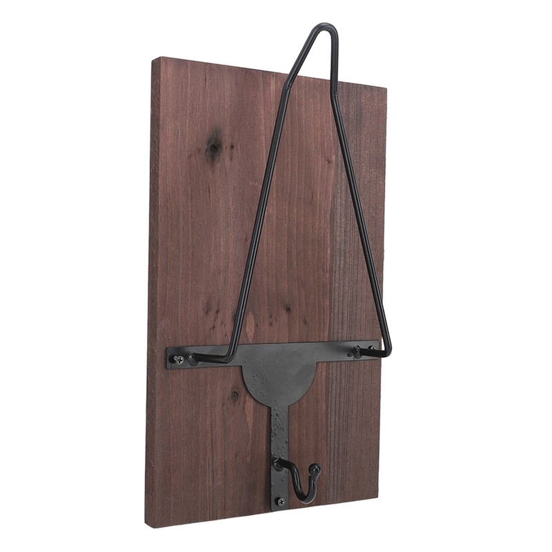 Motorcycle Helmet Rack with Jacket Hook Wood and Iron Wall