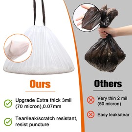 Extra Thick 20mil 500 micron120Count Cat Litter Liners Large,Heavy Duty Drawstring Cat Litter Bags 25.2"x16" Tear Resistant Super Thickness For Litter-Robot 3/4 Automatic/Self-Cleaning Litter Box