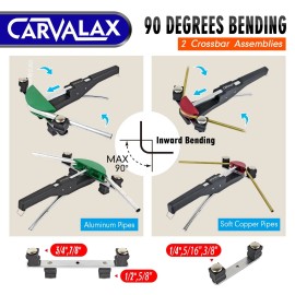 CARVALAX 90° Ratcheting Pipe Tube Bender Set: 1/4" to 7/8" O.D. with 7-Color Aluminu
