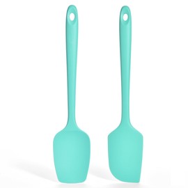 Juego de 2 espátulas de silicona: utensilios de cocina y horneado resistentes al calor de grado alimenticio de 600ºF, raspador de goma antiadherente f