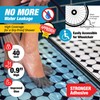 Shower Threshold Water Dam Barrier 40" Rounded - Black Collapsible