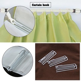 Create idea Pack of 60 Curtain Hooks Metal Pleated Head Hooks Pin Heavy Duty Curtain Hooks for Window Door Bathroom White