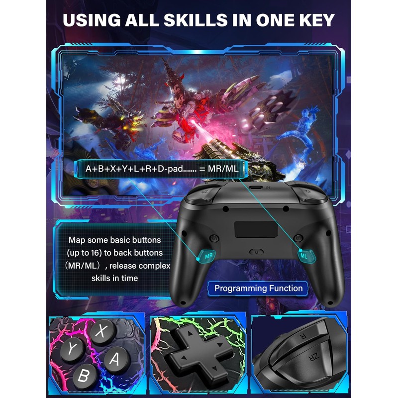 ZRZLMVP Switch Pro Controller Wireless Control - Compatible with Nitendo