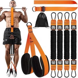 Banda de Dominadas con Asistencia Ajustable,Set de Bandas de Resistencia para Pull Ups, Incluye Reposapiés/Rodillas de Tela, Máquina para Dominadas en