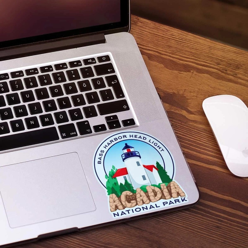 RetroPlanet Maine Bass Harbor Head Lighthouse Die Cut Vinyl Sticker