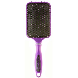 Head Jog Paddle Hair Brush 92. Detangler With Ionic Bristle Pins Perfect For Wet Or Dry Hair For Detangling, Straightening and Blow Drying Hair. Helps Tangle & Frizz For Sleek, Shine Hair. (Purple)