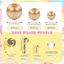 MAGICLUB 4114 Pcs Christmas Vase Filler Pearls Clear Water Gel Beads Vase Filler Pearls Floating Candles Centerpiece with 8 Floating Candles for Christmas Dinning Table Party Festival Decor (Candy)