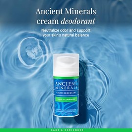 Ancient Minerals Crema Desodorante Natural – Aroma A Salvia Y Cilantro, Sin Aluminio, Desodorante Vegano Para Mujeres Y Hombres Con Magnesio, Zinc Y V