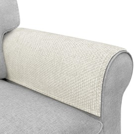 Couch Arm Waterproof Armrest Cover for Sofa, Armchair, Loveseat, Non-Slip Recliner Arm Covers, Sofa Headrest Covers, Arm Chair Covers Set of 2 (Beige, 26"×26")