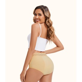 Bobelle Wear Incontinence Underwear For Women, 100ML Leakproof Lace Briefs, Period Panty for Postpartum Bladder Leak, 3 Pack (XX-Large, Nude)