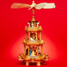SIKORA P34 Classic Wooden Christmas Pyramid with 3 Levels