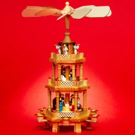 SIKORA P34 Classic Wooden Christmas Pyramid with 3 Levels