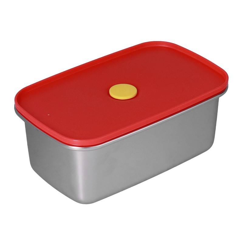 Lunch Box Red Non Pollution Good Sealing Lightweight Easily Clean