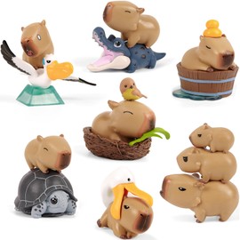 YGMONER 7 Pcs Capybara Car Dashboard Figurines 2-3 inches Decoration Cute Car Interior Ornaments