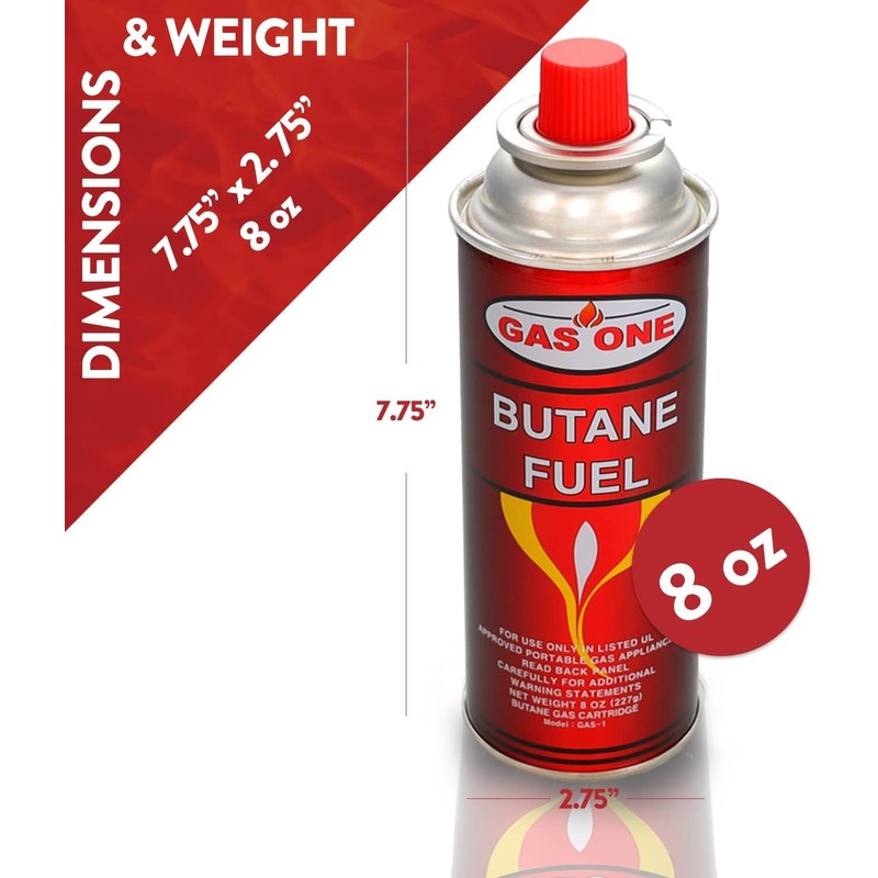 GasOne Butane 8 Ounce Canister, 24 Pack
