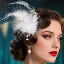 Feather Hair Clip 1920 Flapper Hair Accessories for Women