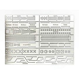 13 in 1 Scribing Template Ruler, Hobby Model Craft Carving Auxiliary Ruler Stencils, Stainless Steel Drill Hole Detail Maker Scribe Line Apply to Gundam Model Engraving Detail Building and Repairing