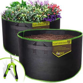 magarz 2-Pack 60 GallonFabric Flower Pots Garden Felt Grow Bags with Handle (Black)