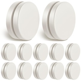 Jetec Pesi Magnetici Rotondi per Tendaggi per Tende da Doccia Forti Calamite per Tovaglia Fermatende di Magneti Pesi Magnetici Impermeabili per Casa Tendina da Drappeggio (Bianco, 12 Paia)