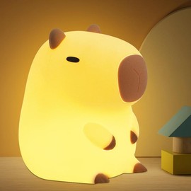 Pookie - Cartoon Capybara Design Night Light, USBRechargeable Animal Shaped Night Light, PortableTouch Control Light For Bedroom, Living Room2025 Springtok axolotl gift mushroom night light - Color: Bee