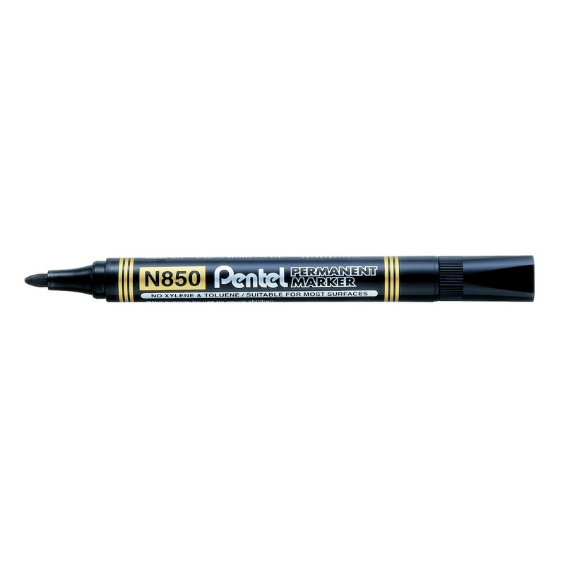 Pentel Permanent Markers Bullet Point - Black (Pack of 12)