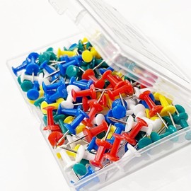 200 Pcs Drawing Push Pins Map Thumb Tacks Multi-Colored Pins for Cork Board Map, Thumb Tacks for School, Office, Stationery