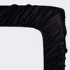 Boqingzhu Satin Fitted Sheet 180 x 200 cm Black Plain