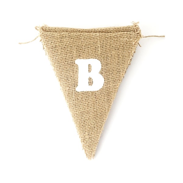LWR Crafts Burlap Bunting Banner Triangle Heart Baby Shower