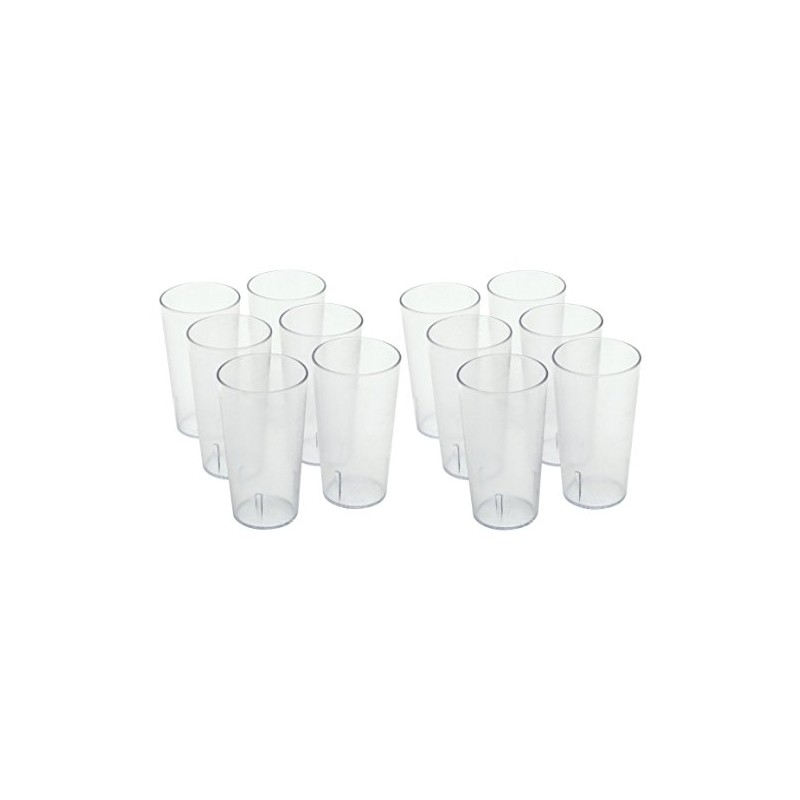 Winco - Clear Plastic Tumbler/Stackable Restaurant Beverage cup,12 Pk,16 oz.
