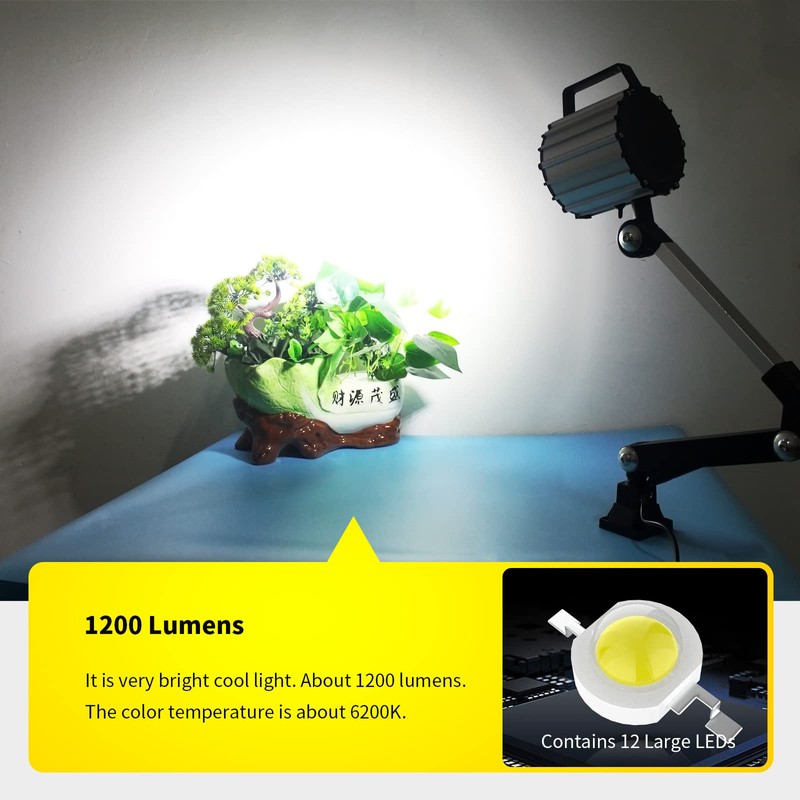 Led Waterproof Machine Work Light, Multipurpose Adjustable Angle Aluminum Alloy