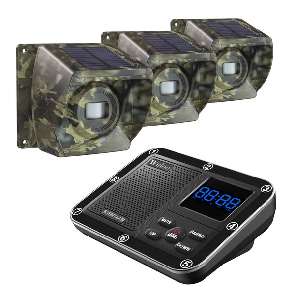 Solar Driveway Alarm Wireless Outside 1800ft Range, Outdoor Motion Sensor