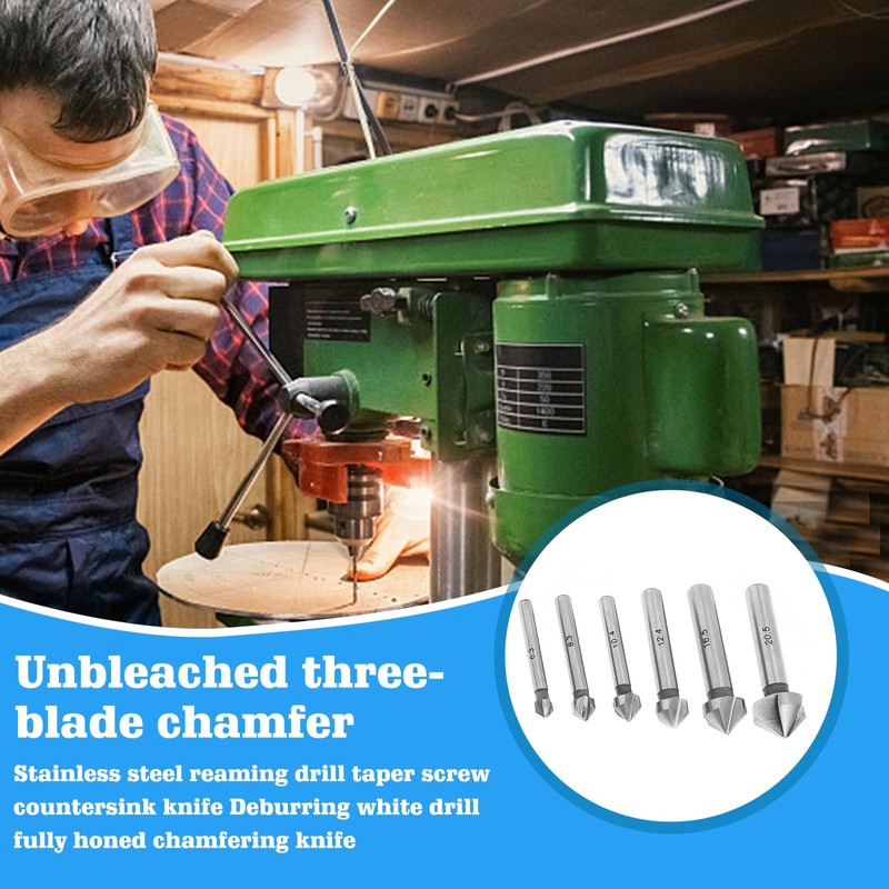 Countersink 6-Piece Drill Bit HSS: TOATELU Taper and Deburring Countersink