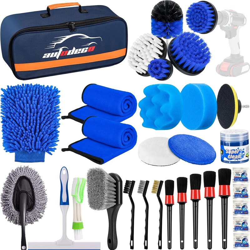 Juego de 32 cepillos para detalles de coche, kit de