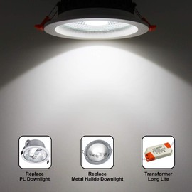 COB 12W Recessed Commercial LED Downlight Daylight 6000k AC100-240v PL and Metal Halide Replacement CDL12