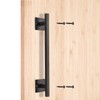 Homode 12 Inch Sliding Barn Door Handle, Matte Black Iron