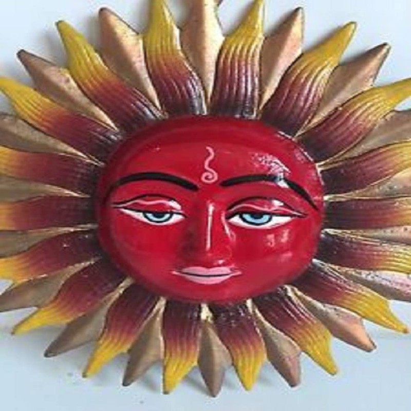 Astroghar Metal vastu Sun god Wall Hanging in White Metal